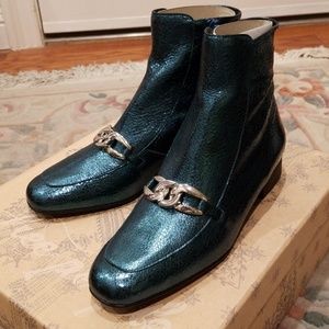 Free People teal green booties